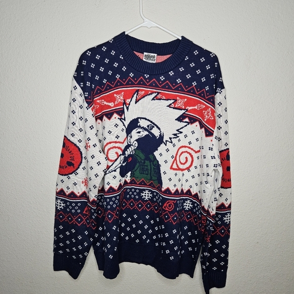 Naruto Shippuden Blue Sweater with Character Design - Picture 1 of 4